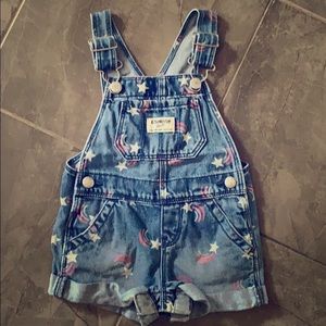 Baby girl denim short overalls 9 months